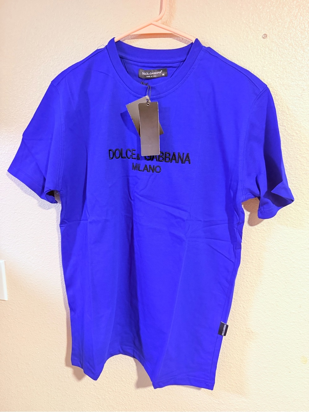 Dolce & Gabbana Men's Cobalt Blue Logo Short Sleeve Tee